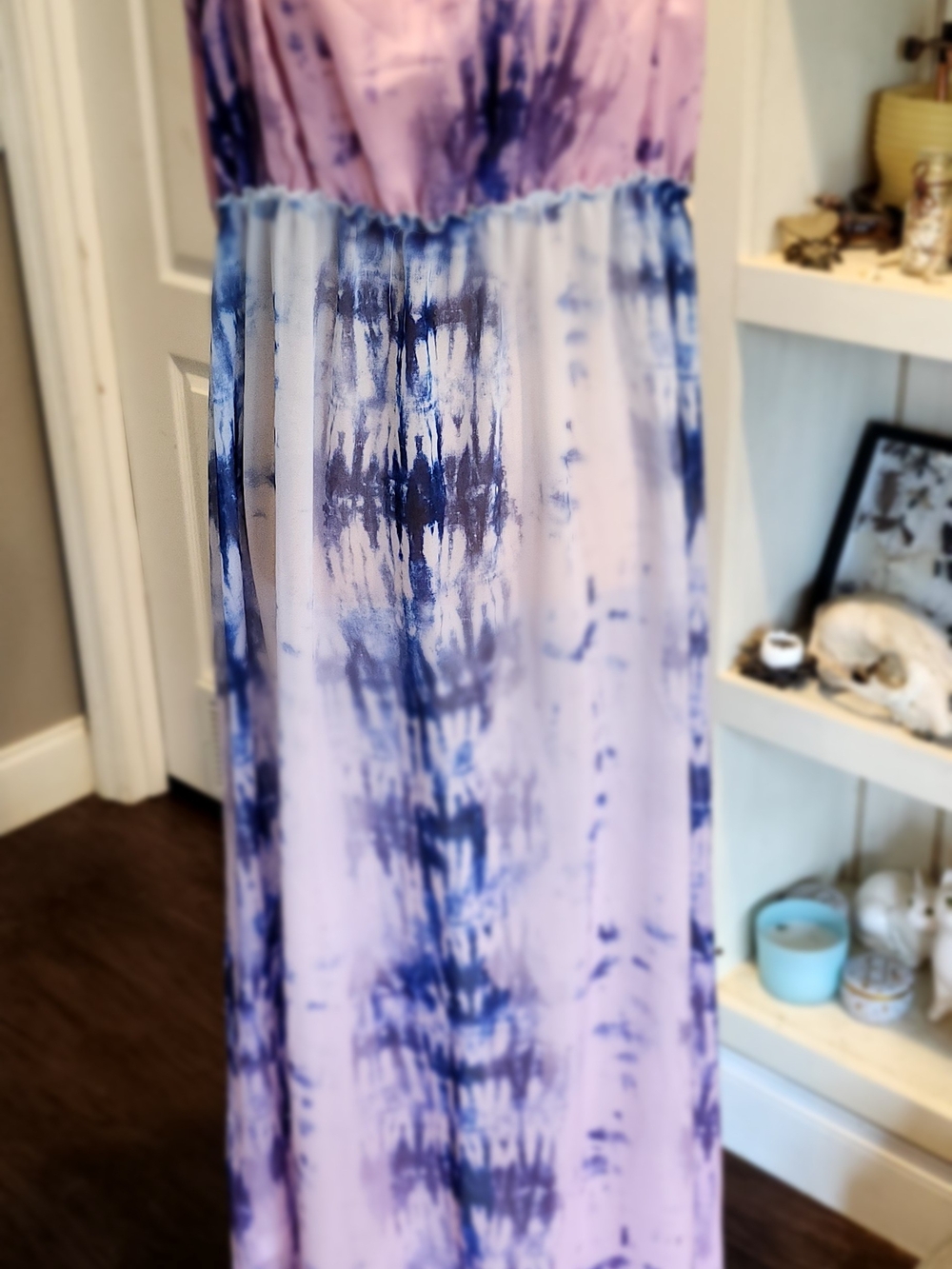 Boohoo Lavender and Navy Tie-Dye Maxi Dress
